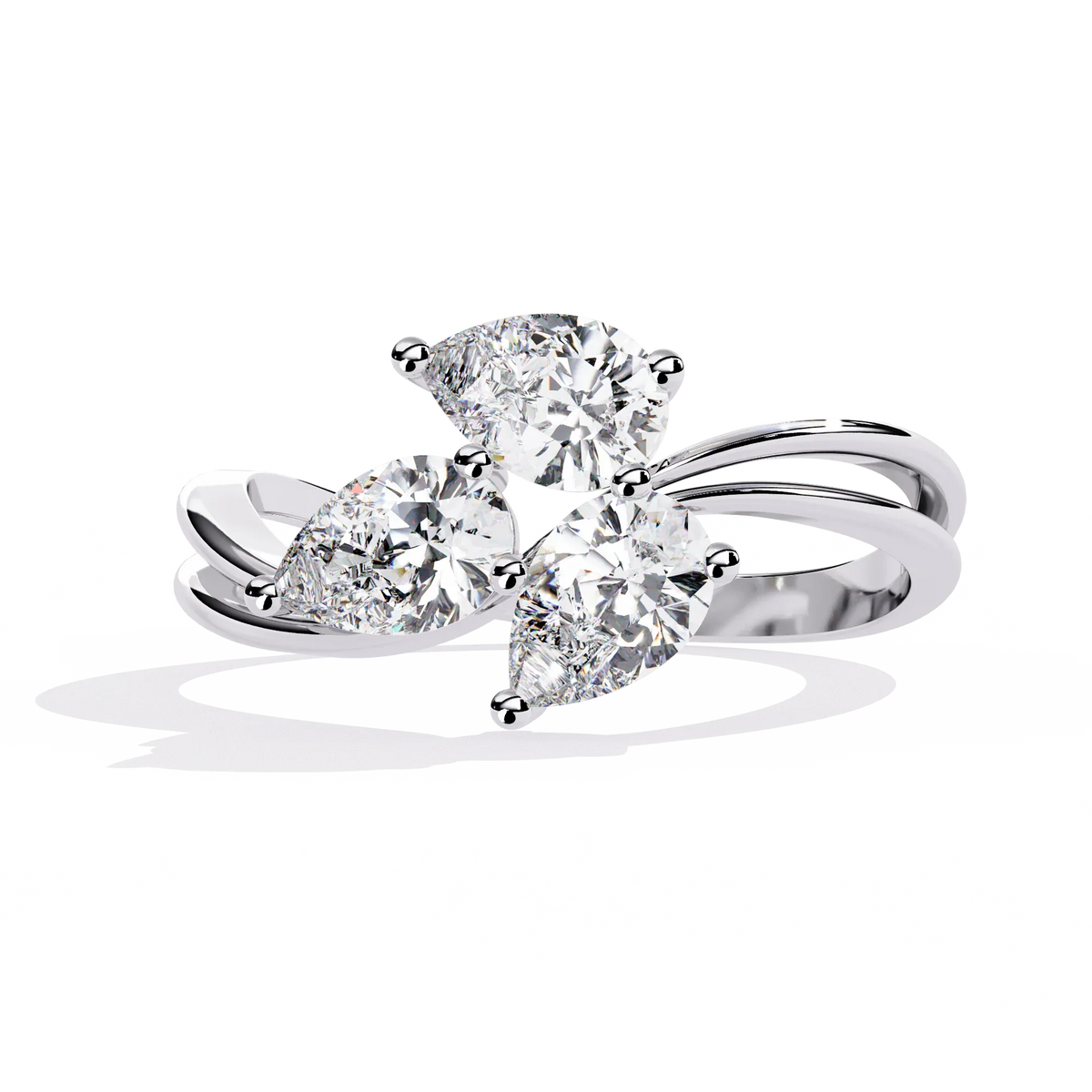 Trinity Blossom Lab Grown Diamond Ring - Ophiratbf