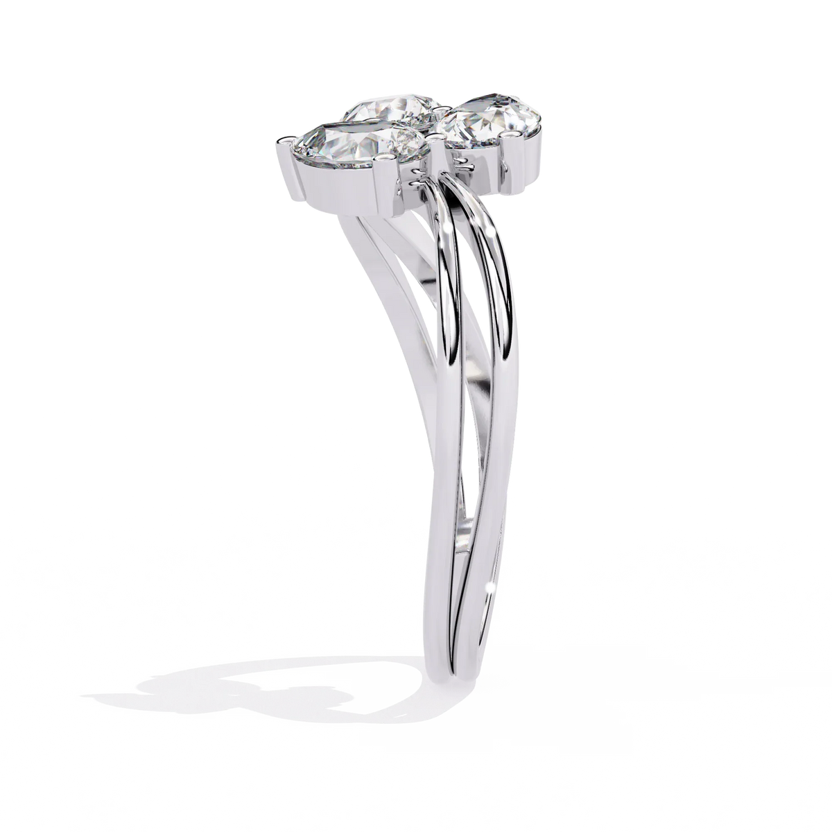 Trinity Blossom Lab Grown Diamond Ring - Ophiratbf