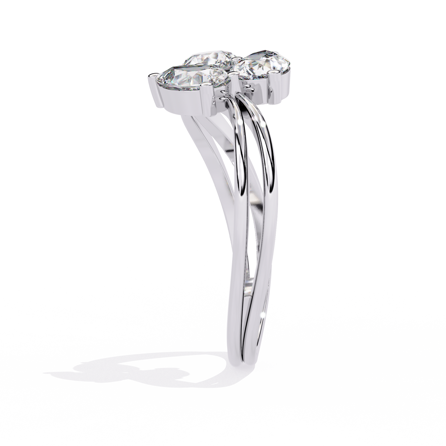 trinity blossom lab grown diamond ring
