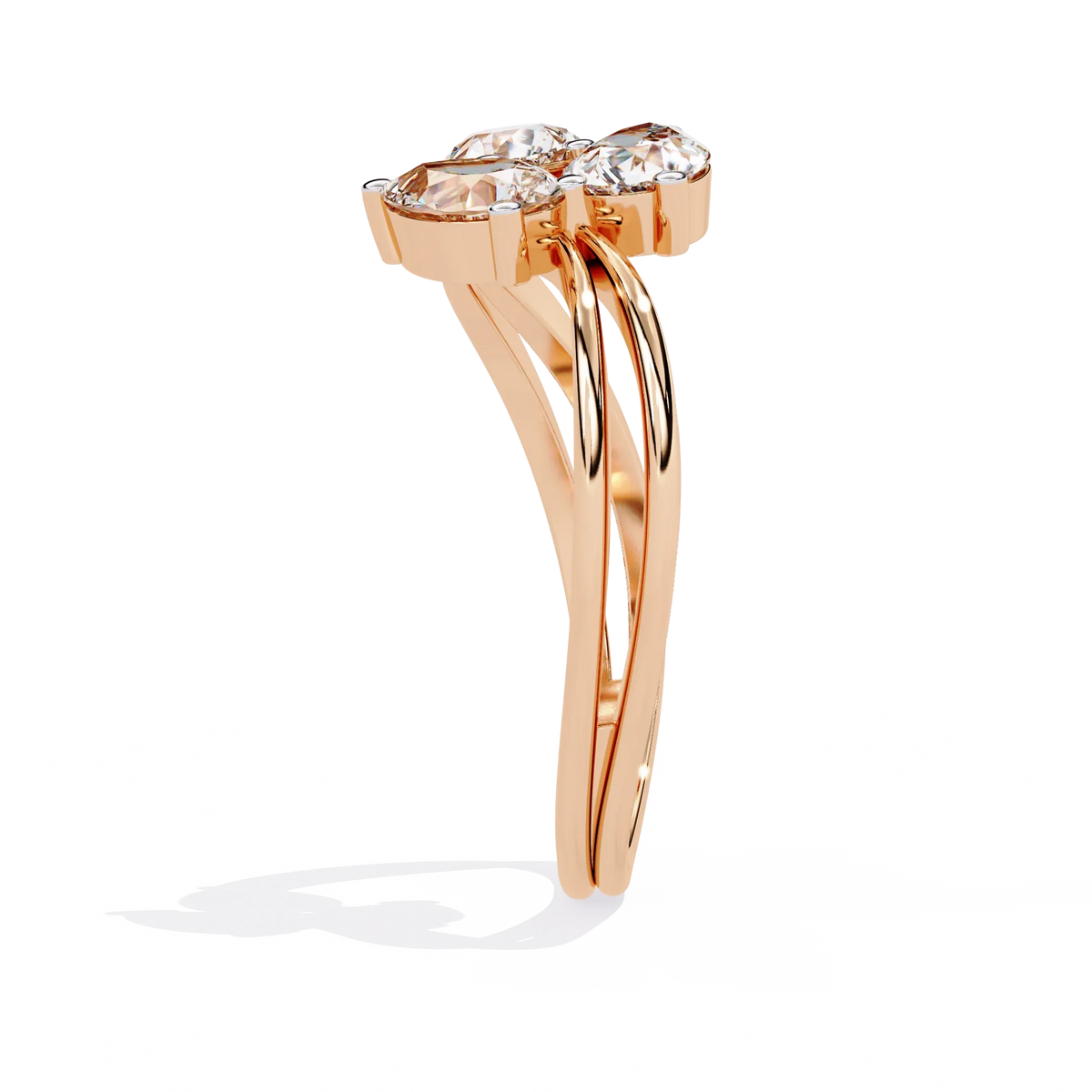 Trinity Blossom Lab Grown Diamond Ring - Ophiratbf