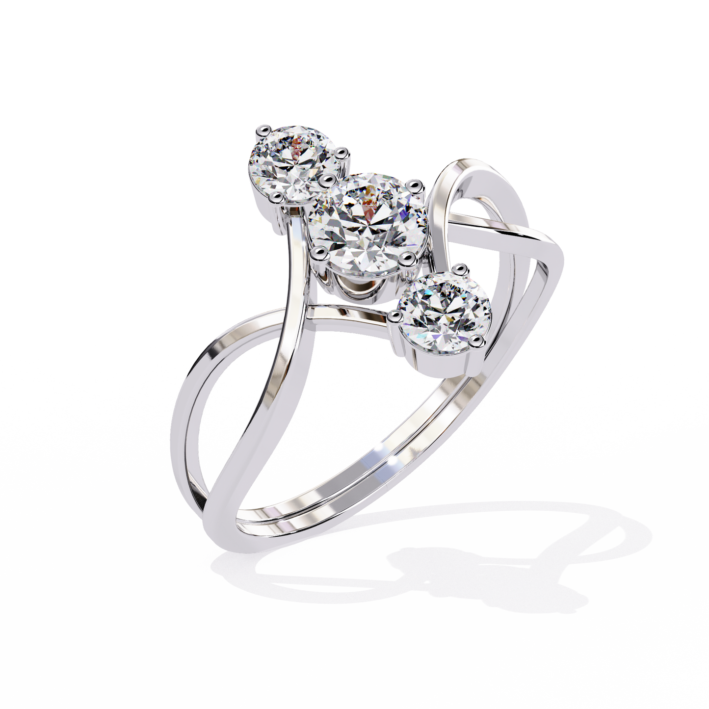 serenade trio lab grown diamond ring