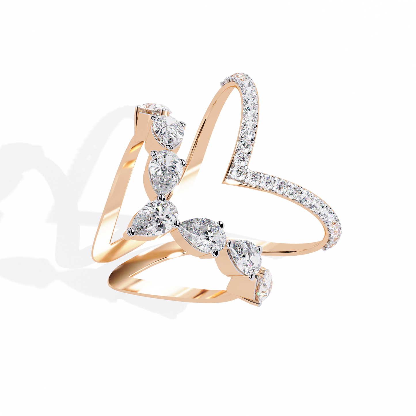 elysian pear lab grown diamond ring