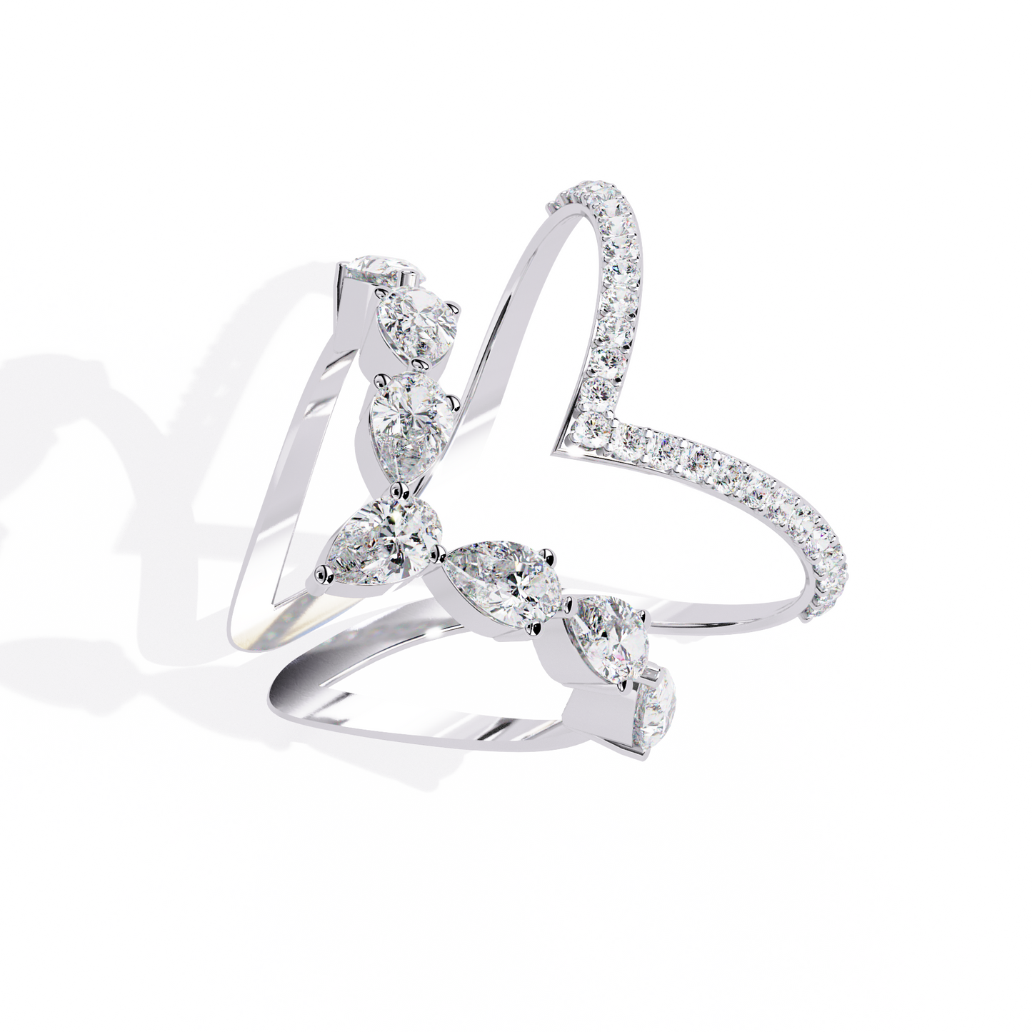 elysian pear lab grown diamond ring
