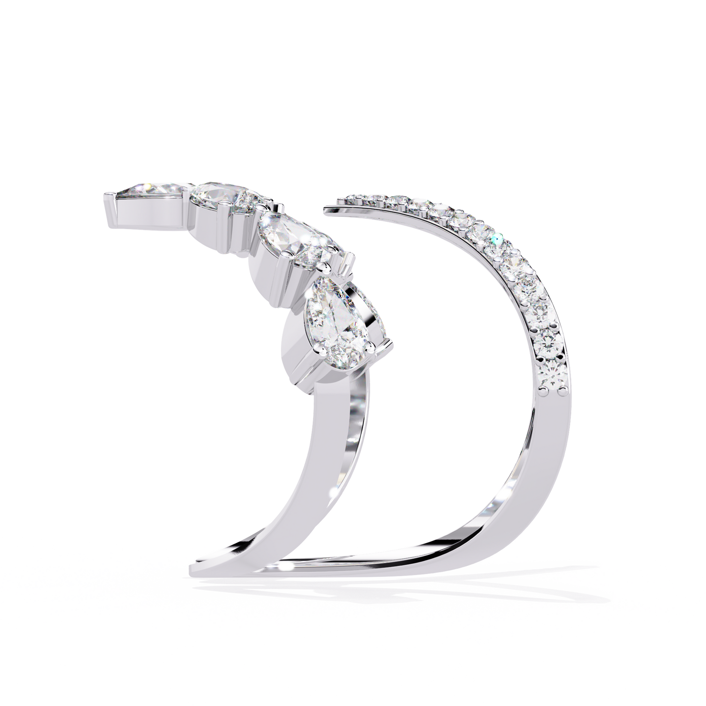 elysian pear lab grown diamond ring