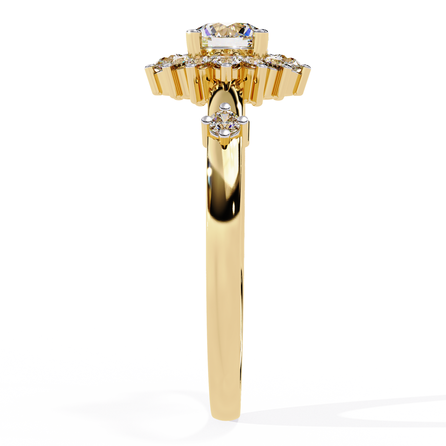 aurora bloom lab grown diamond ring