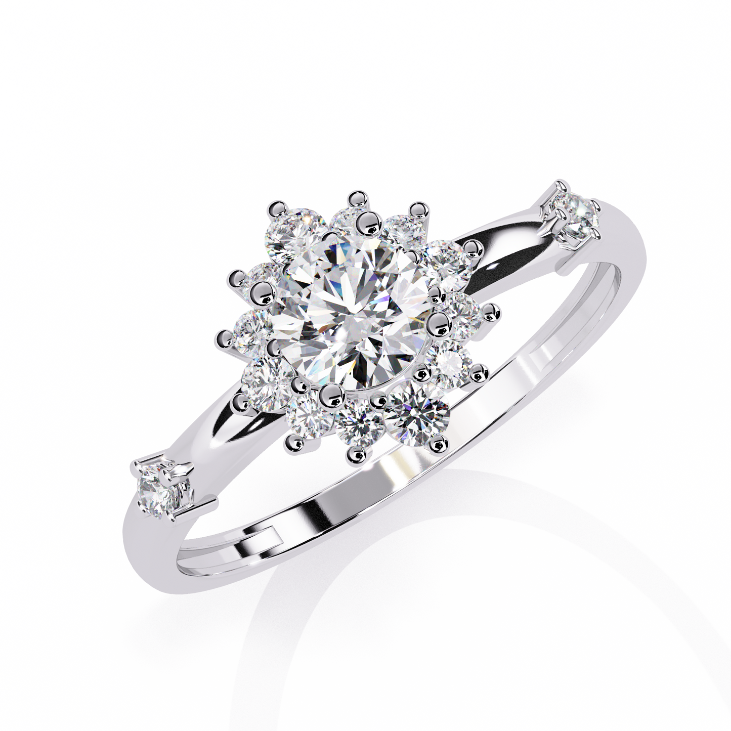 aurora bloom lab grown diamond ring