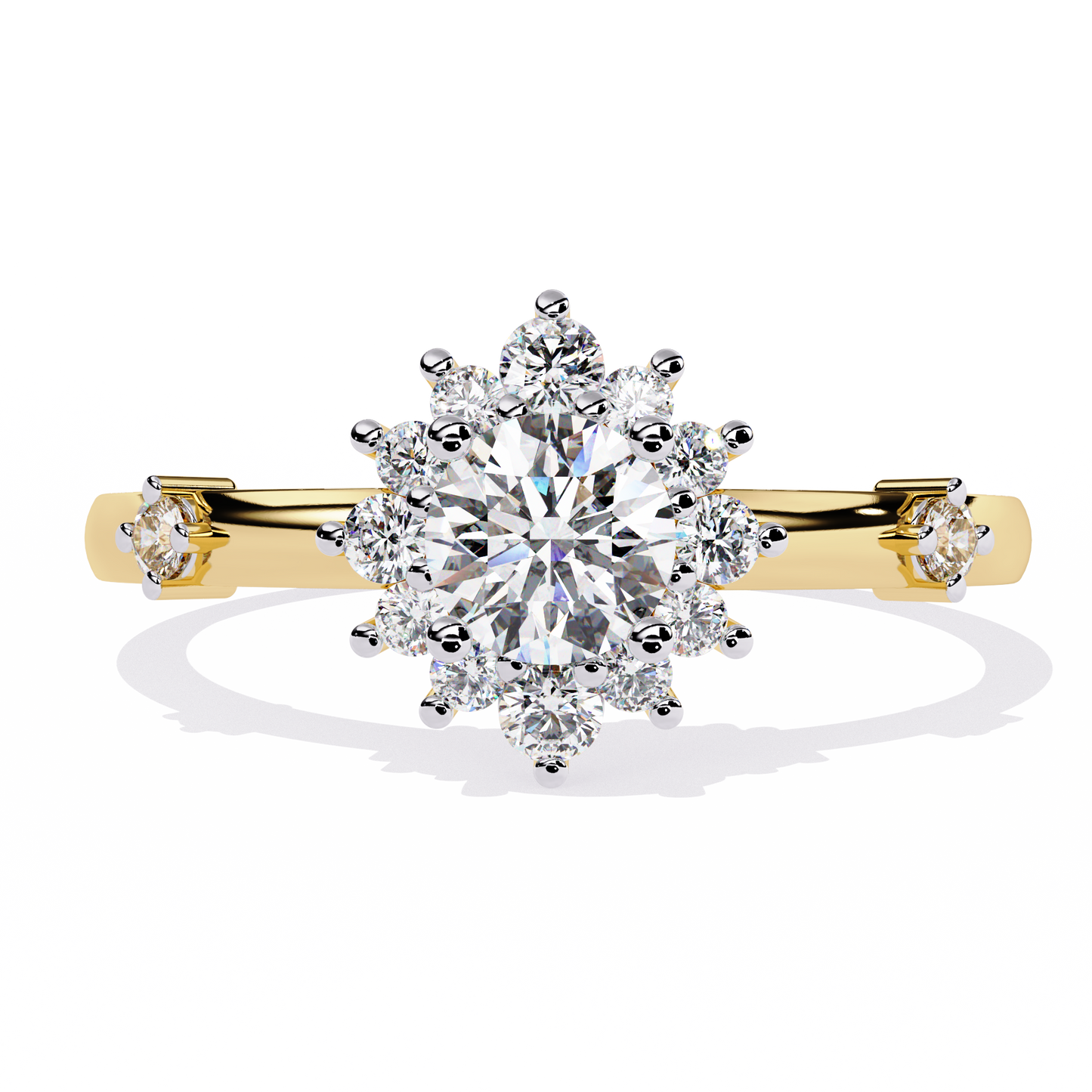 aurora bloom lab grown diamond ring
