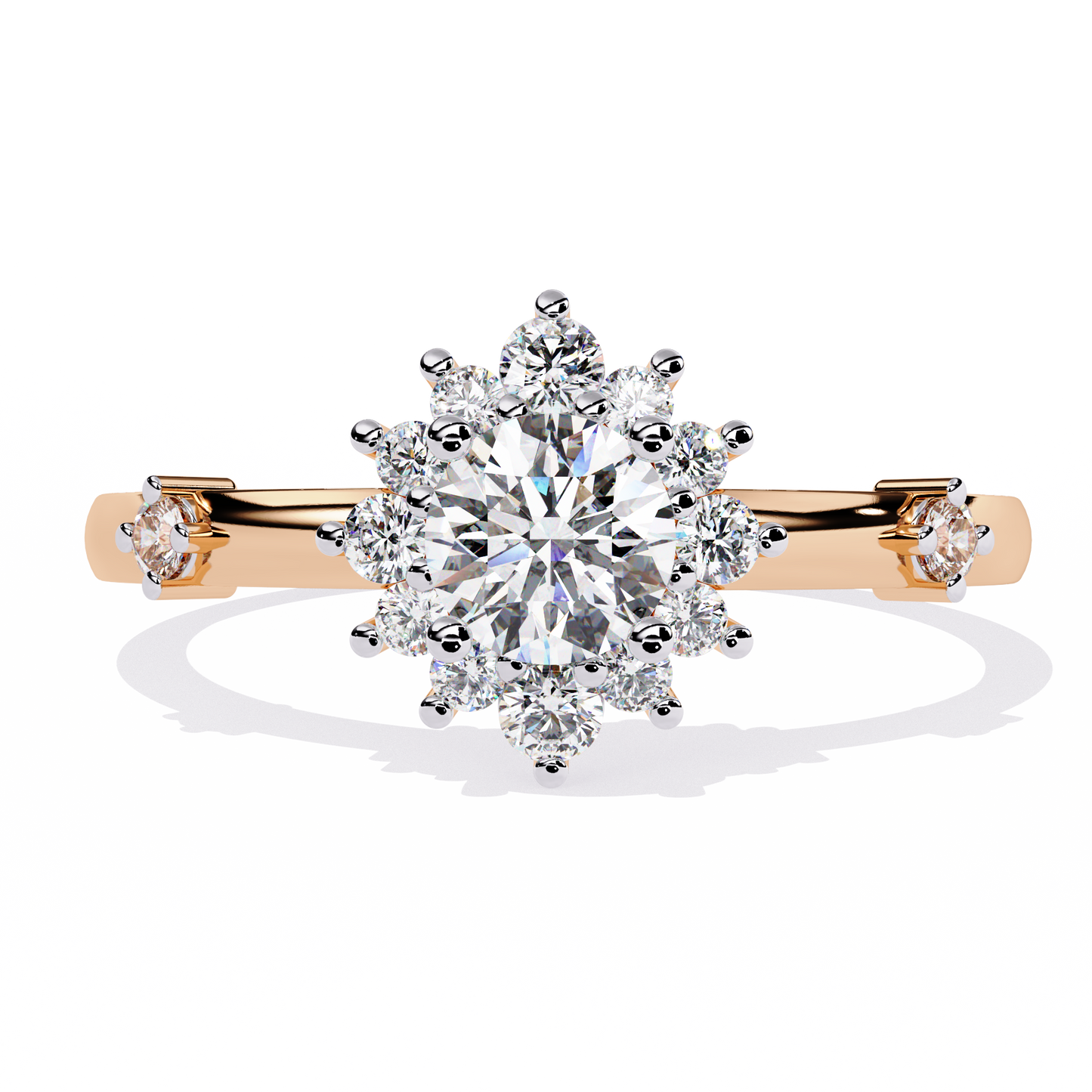 aurora bloom lab grown diamond ring