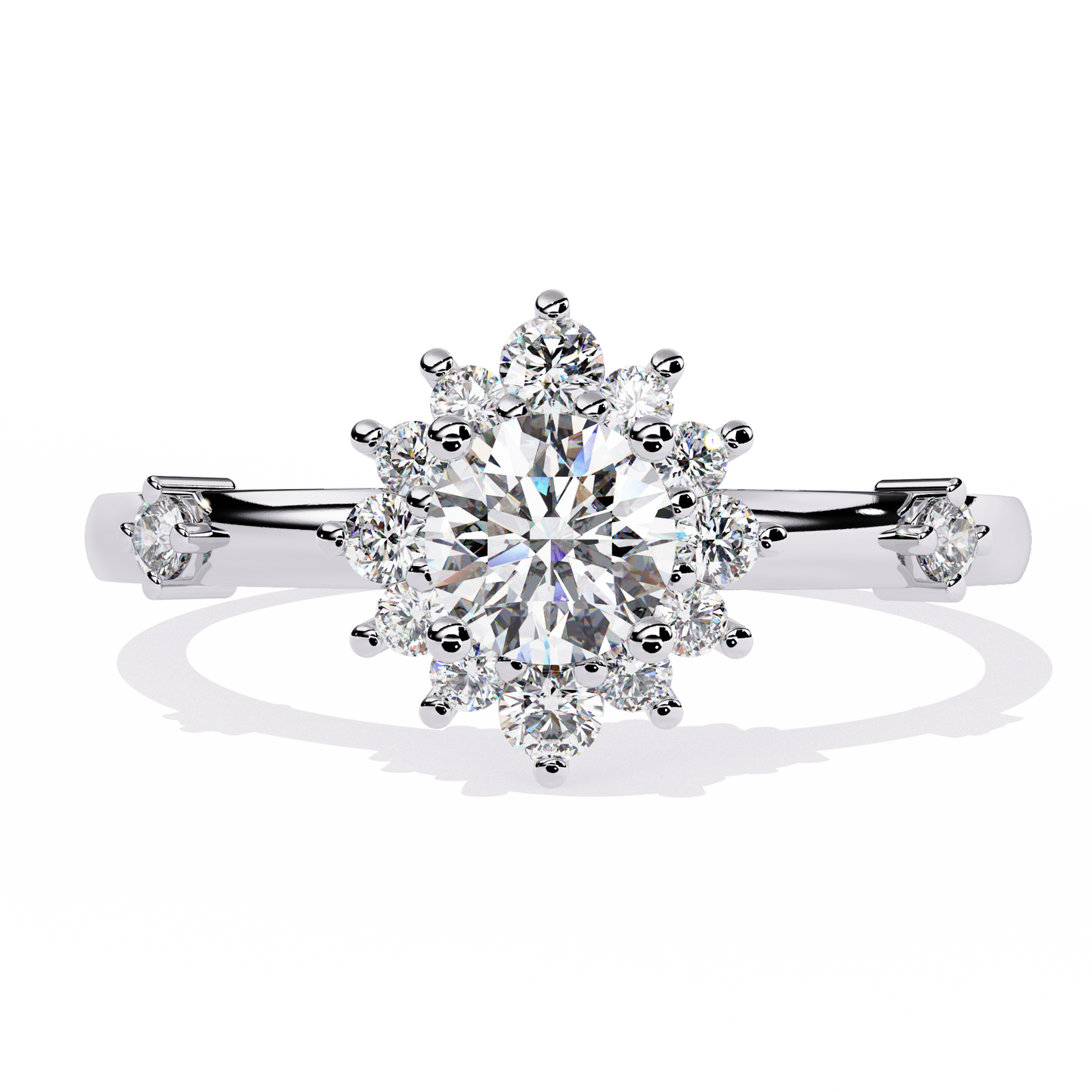 aurora bloom lab grown diamond ring