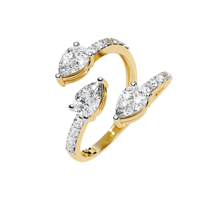 Serpentina Pear Lab Grown Diamond Ring