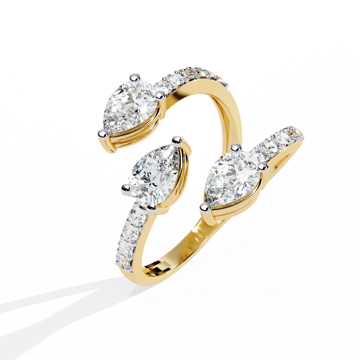Serpentina Pear Lab Grown Diamond Ring - Ophiratbf