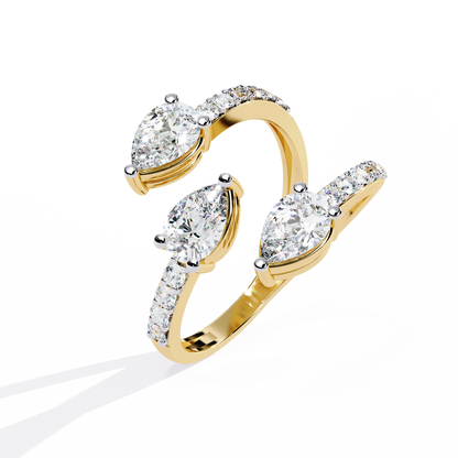Serpentina Pear Lab Grown Diamond Ring