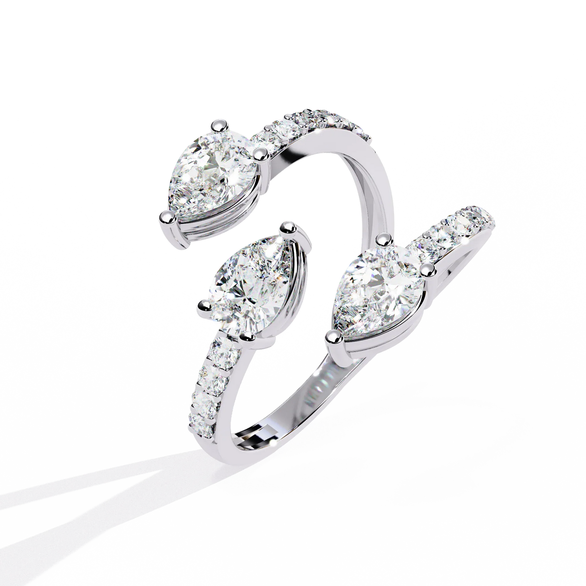 Serpentina Pear Lab Grown Diamond Ring - Ophiratbf