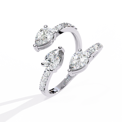 Serpentina Pear Lab Grown Diamond Ring