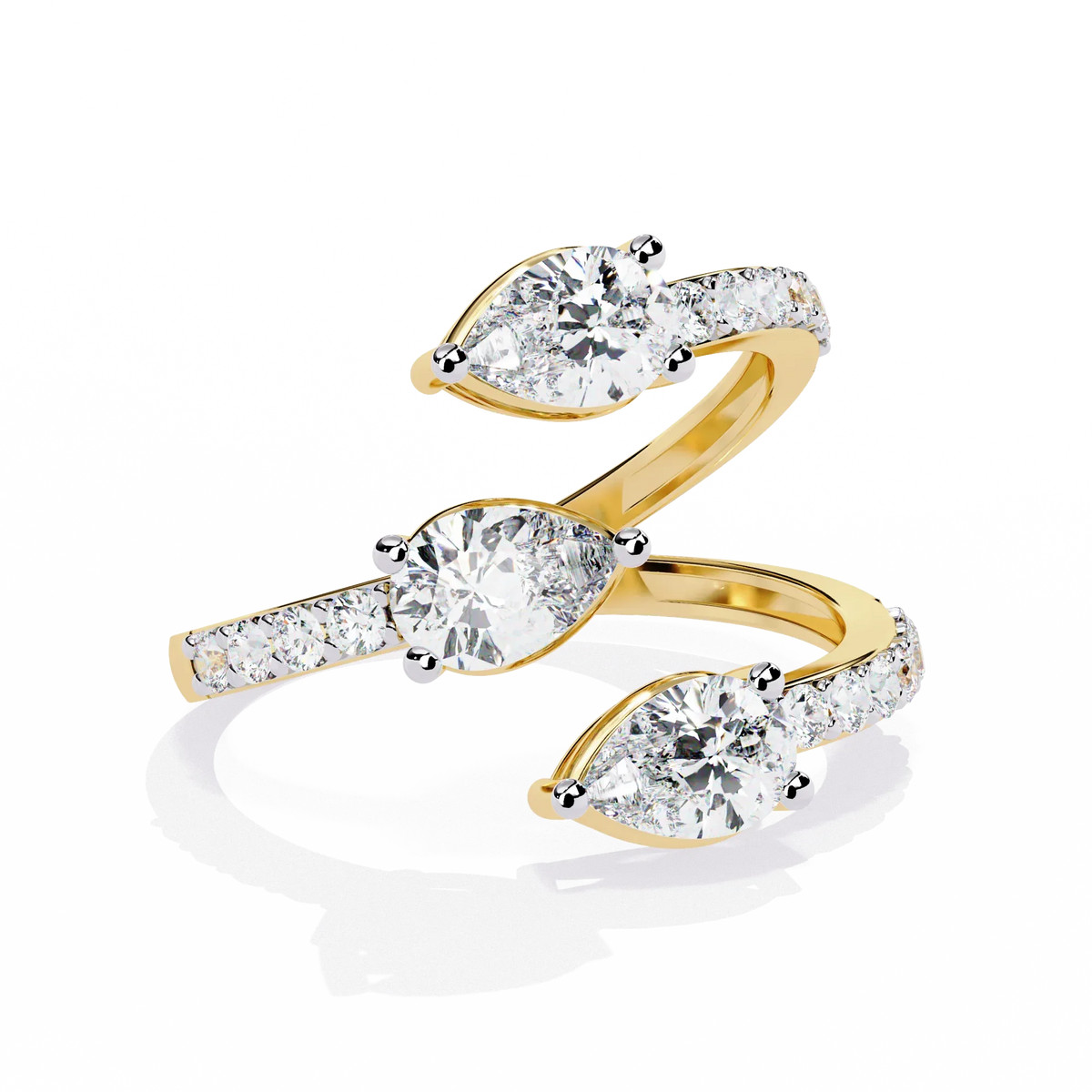 Serpentina Pear Lab Grown Diamond Ring - Ophiratbf
