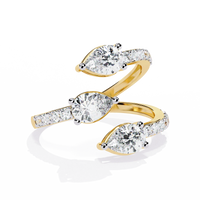Serpentina Pear Lab Grown Diamond Ring - Ophiratbf