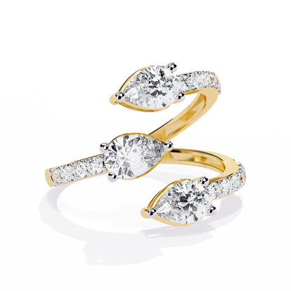 Serpentina Pear Lab Grown Diamond Ring