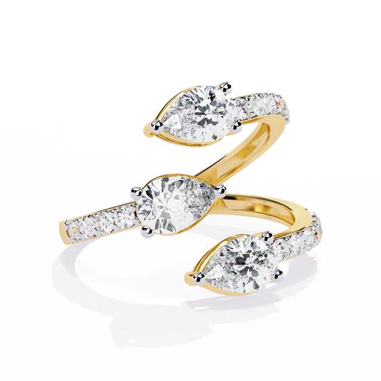Serpentina Pear Lab Grown Diamond Ring
