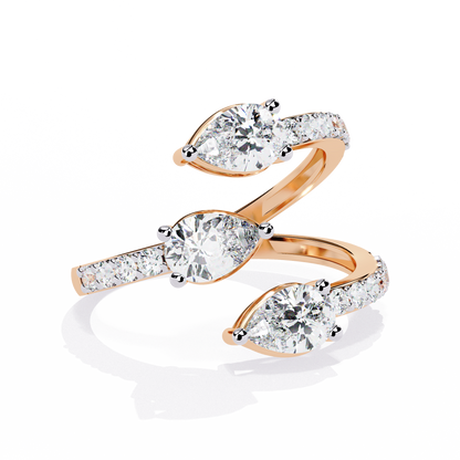 Serpentina Pear Lab Grown Diamond Ring