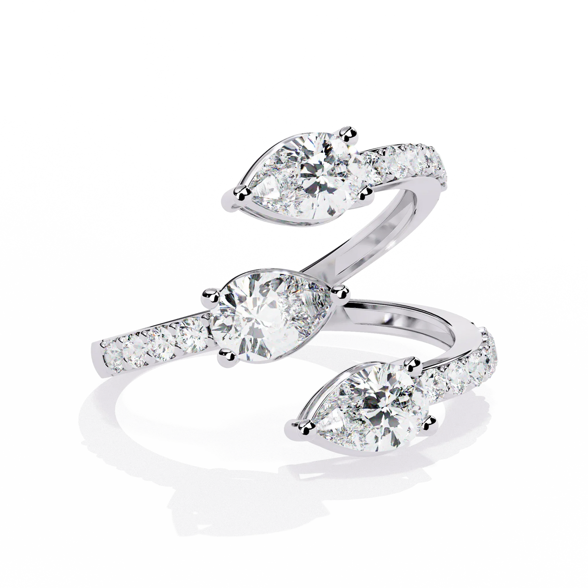 Serpentina Pear Lab Grown Diamond Ring - Ophiratbf