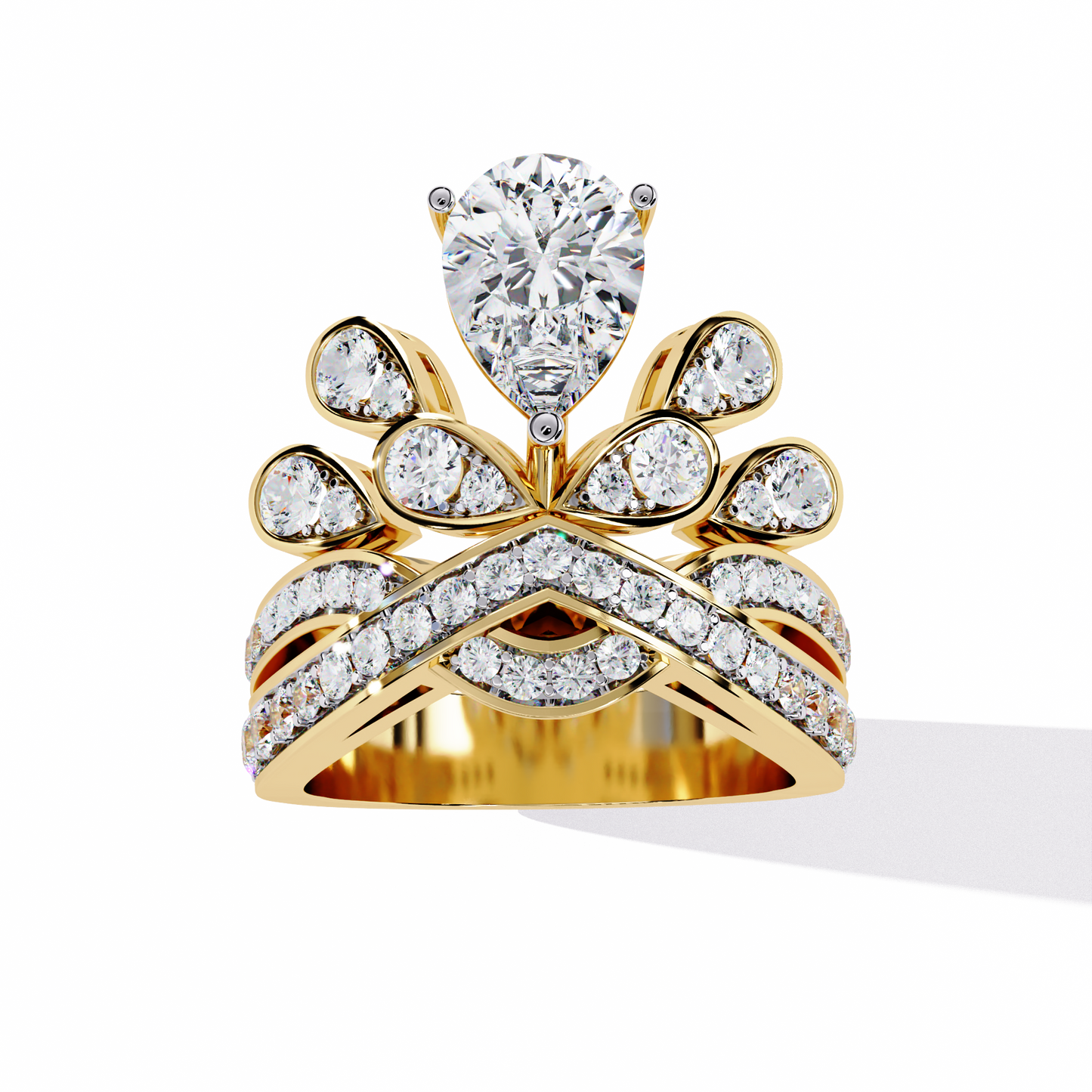 royal tiara lab grown diamond ring