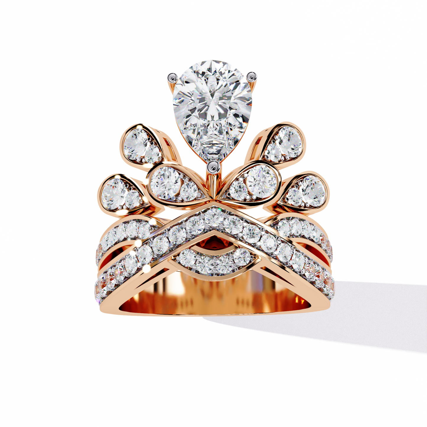 royal tiara lab grown diamond ring