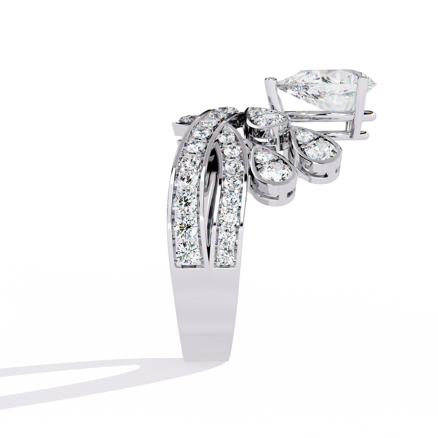 royal tiara lab grown diamond ring