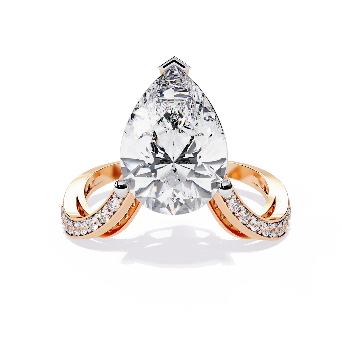 Majestic Teardrop Lab Grown Diamond Ring - Ophiratbf