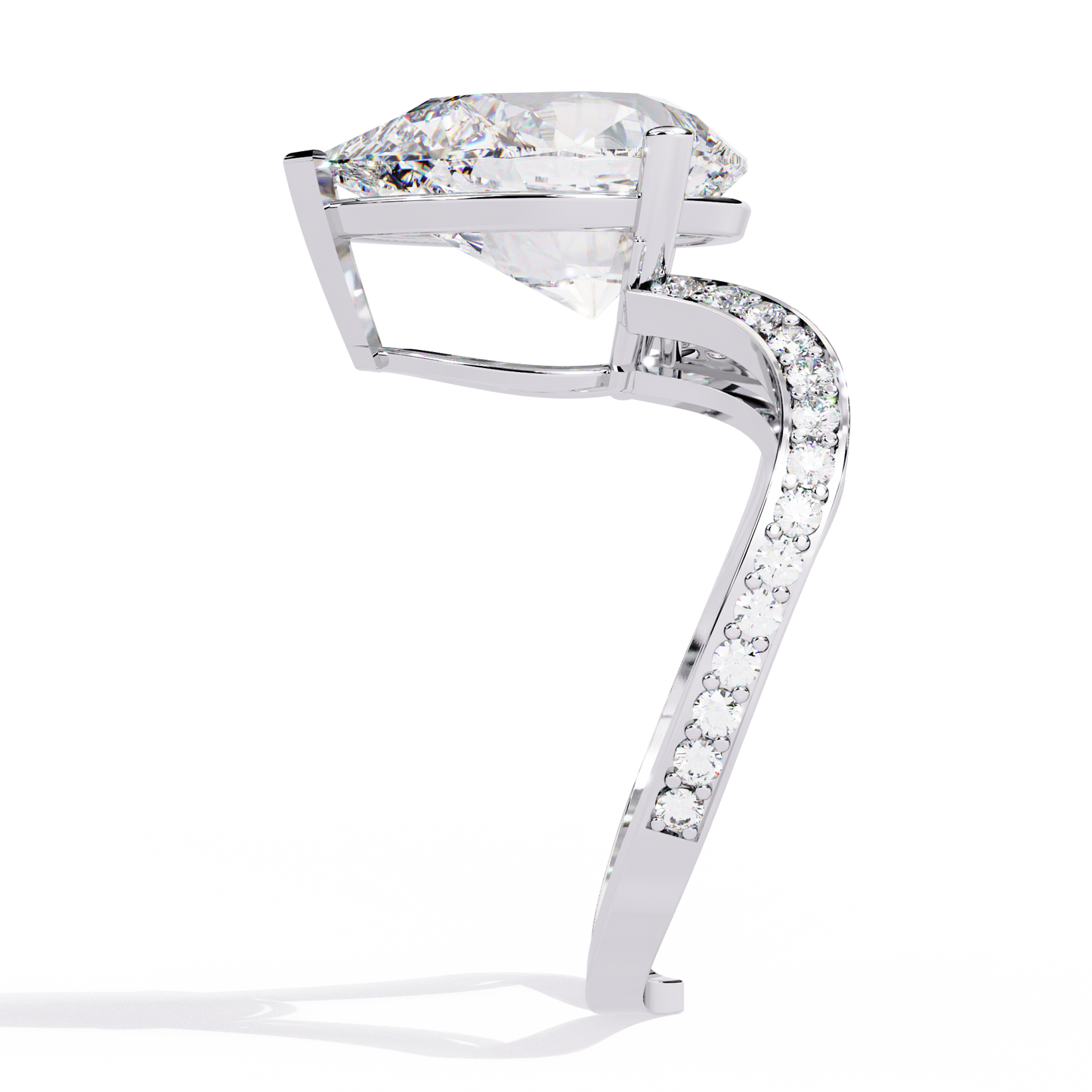 majestic teardrop lab grown diamond ring