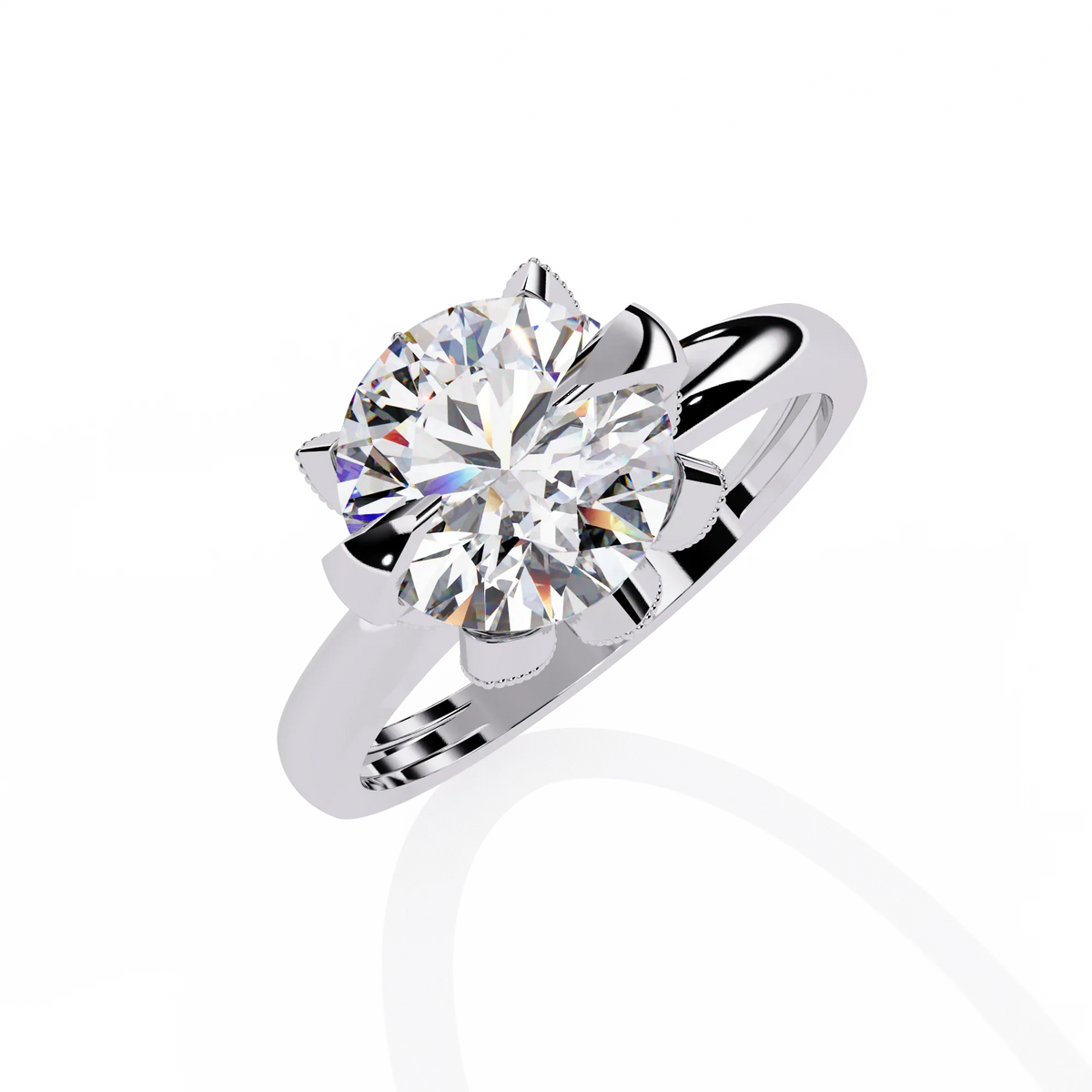 Rpund Shape Lab Grown Diamond Ring - Ophiratbf