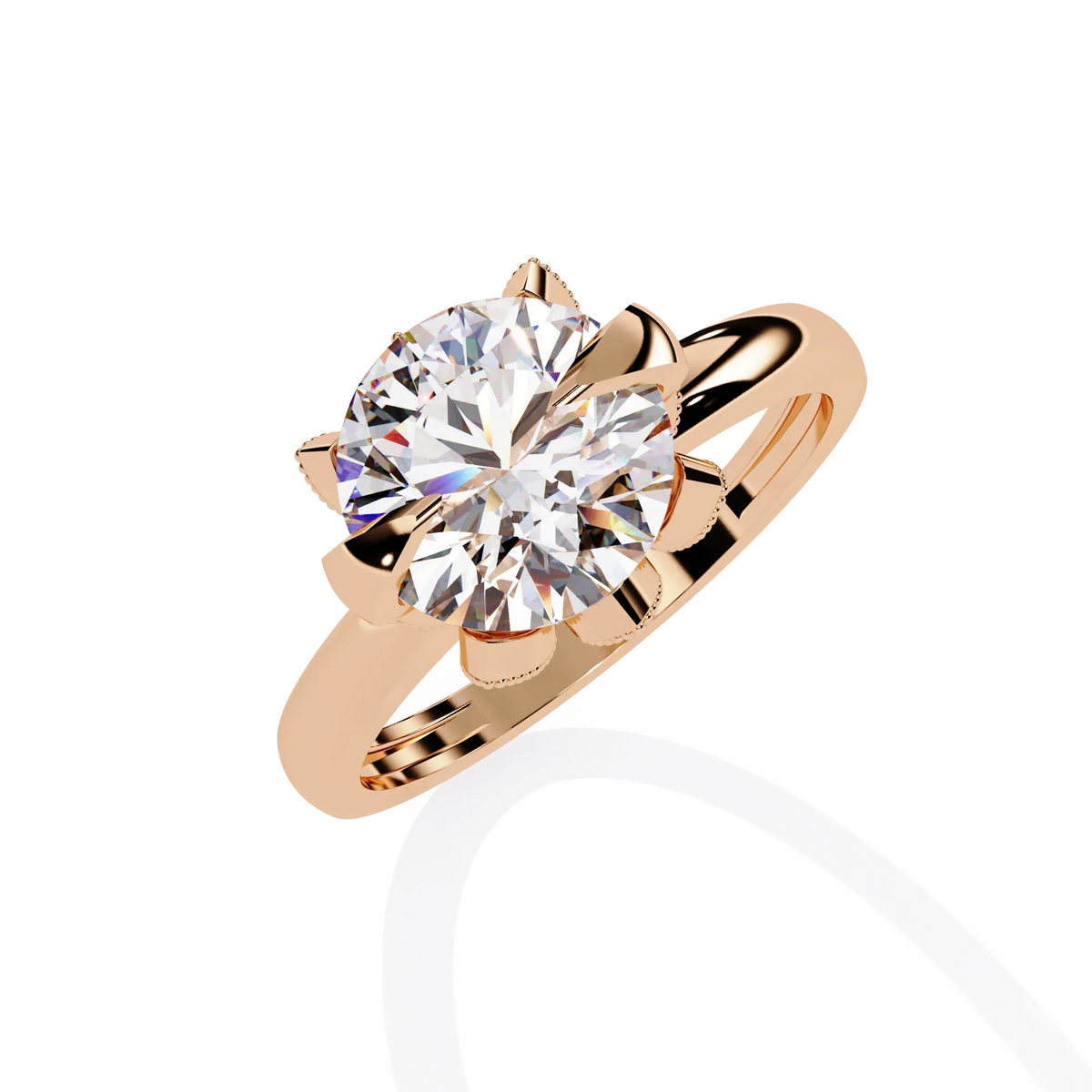 Rpund Shape Lab Grown Diamond Ring - Ophiratbf