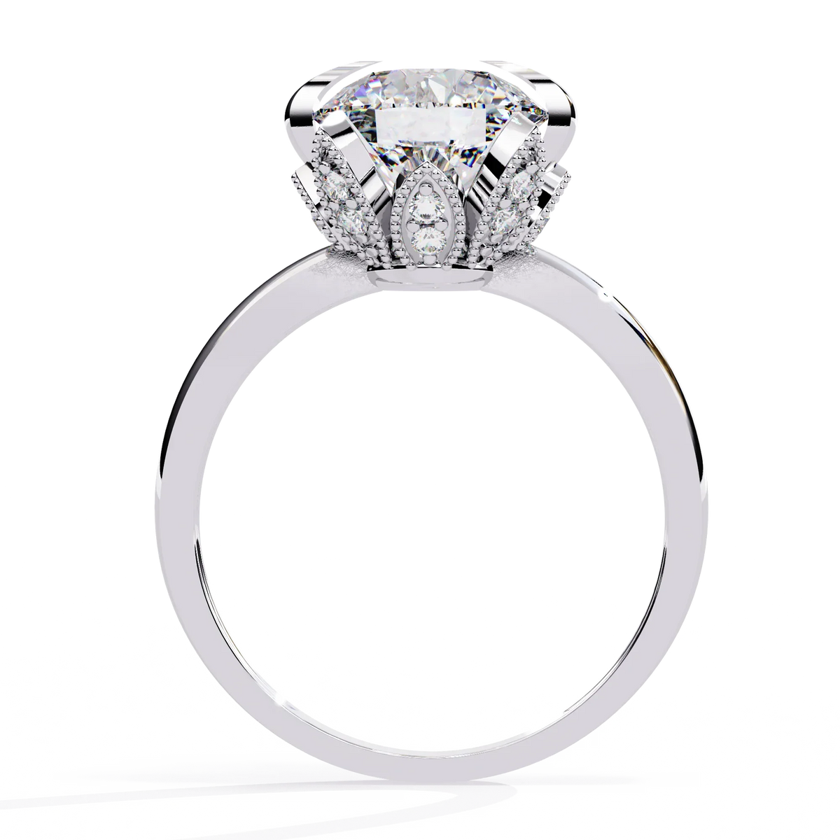 Rpund Shape Lab Grown Diamond Ring - Ophiratbf