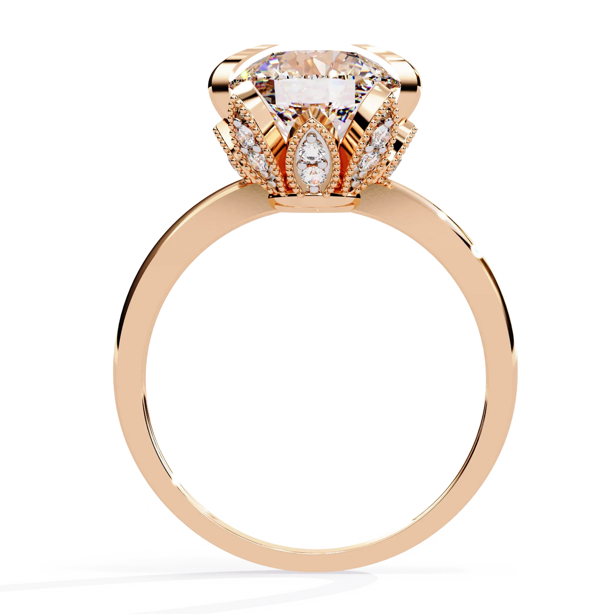 Rpund Shape Lab Grown Diamond Ring - Ophiratbf