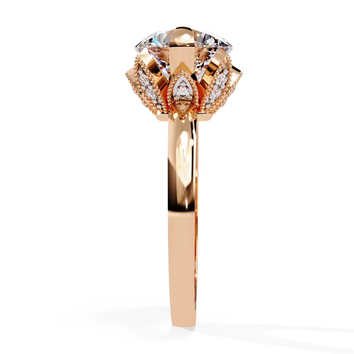 Rpund Shape Lab Grown Diamond Ring - Ophiratbf