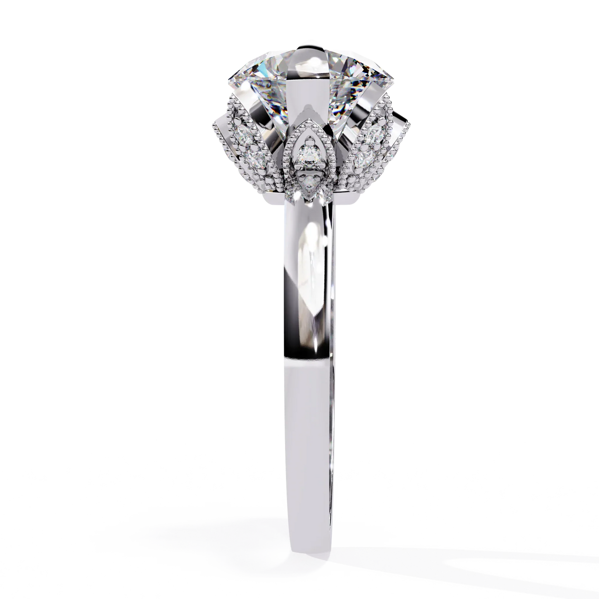 Rpund Shape Lab Grown Diamond Ring - Ophiratbf