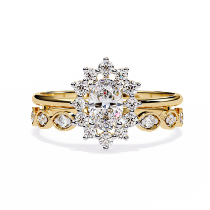 Sunburst Halo Lab Grown Diamond Ring
