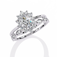 Sunburst Halo Lab Grown Diamond Ring - Ophiratbf