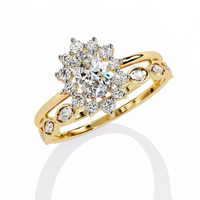 Sunburst Halo Lab Grown Diamond Ring - Ophiratbf