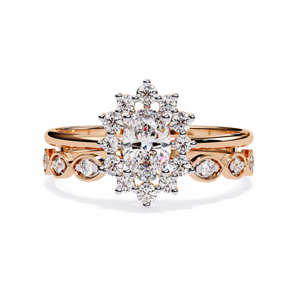 Sunburst Halo Lab Grown Diamond Ring