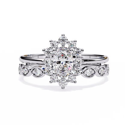 Sunburst Halo Lab Grown Diamond Ring