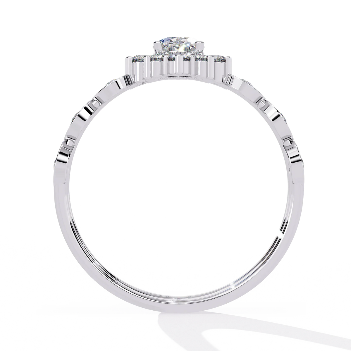Sunburst Halo Lab Grown Diamond Ring - Ophiratbf