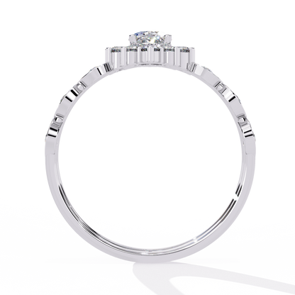 Sunburst Halo Lab Grown Diamond Ring