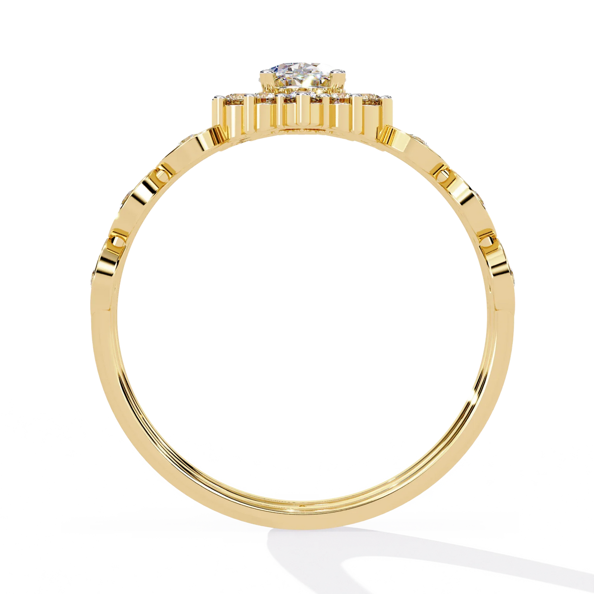 Sunburst Halo Lab Grown Diamond Ring - Ophiratbf