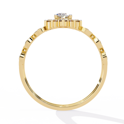 Sunburst Halo Lab Grown Diamond Ring