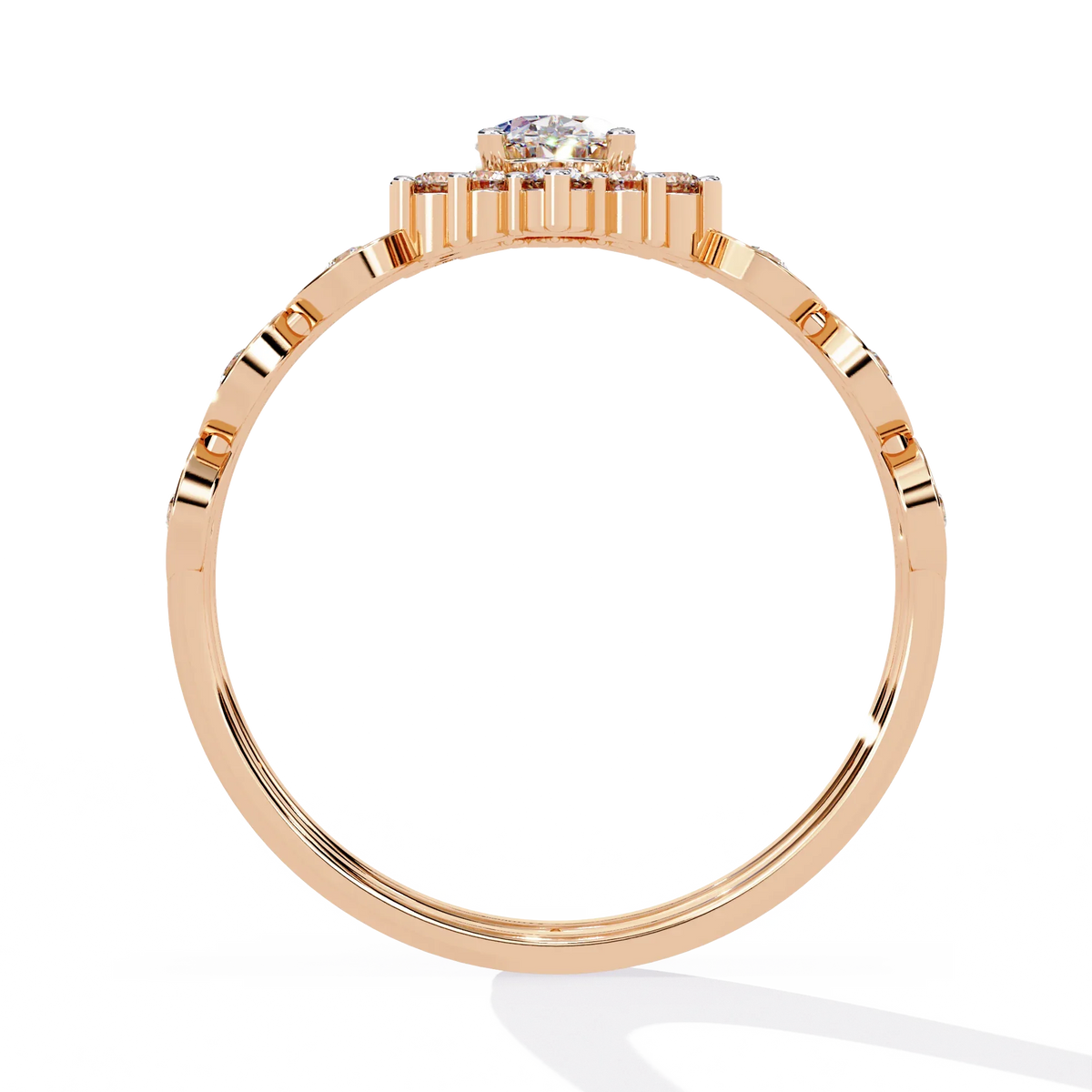 Sunburst Halo Lab Grown Diamond Ring - Ophiratbf