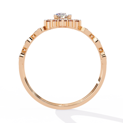 Sunburst Halo Lab Grown Diamond Ring