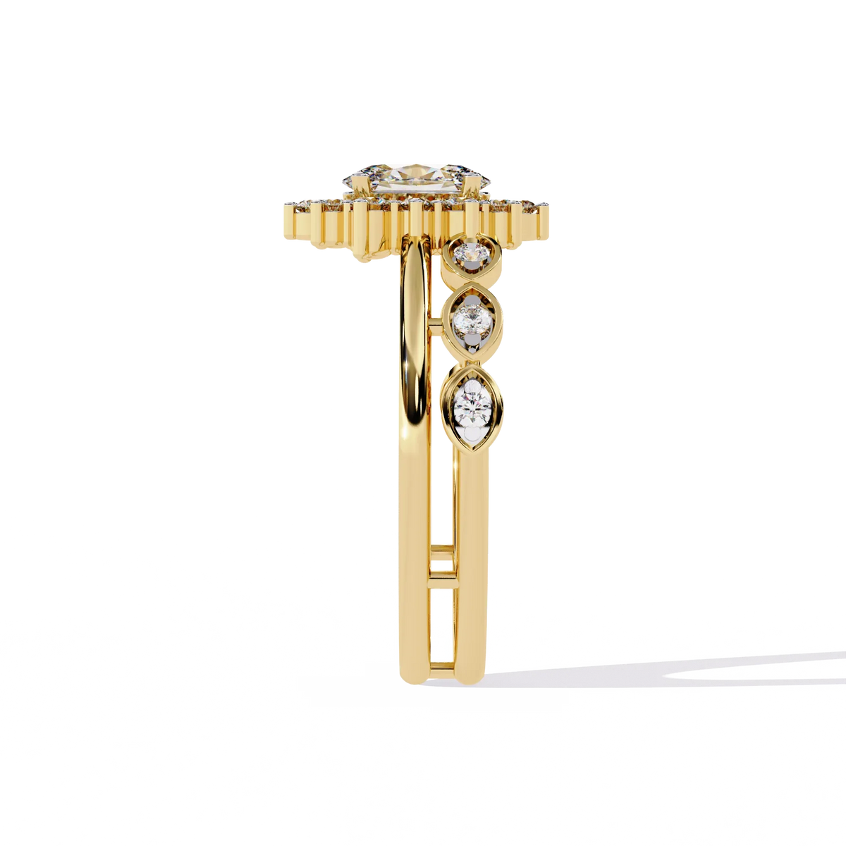 Sunburst Halo Lab Grown Diamond Ring - Ophiratbf