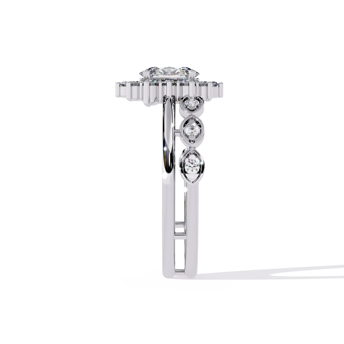 Sunburst Halo Lab Grown Diamond Ring - Ophiratbf