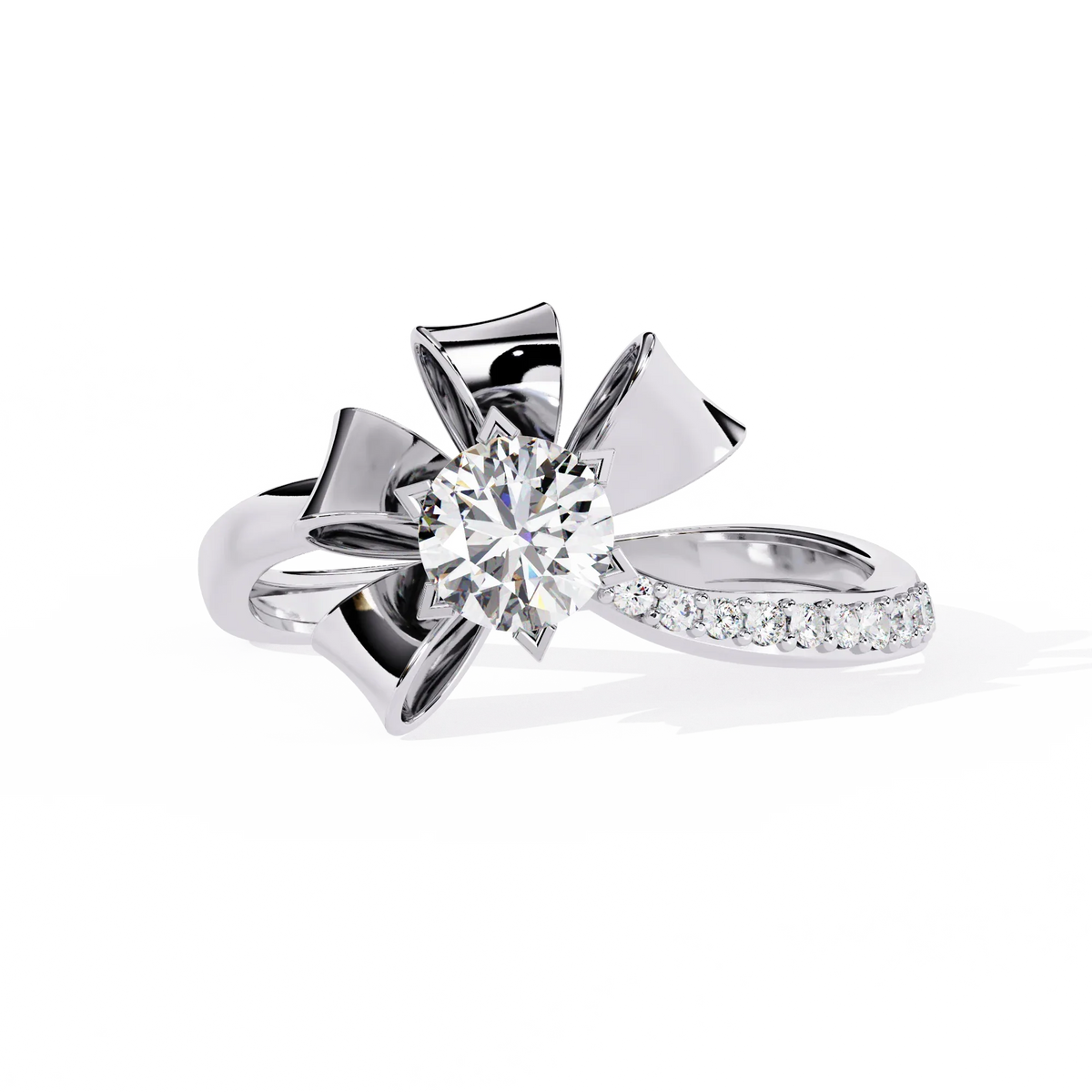 Ribbon Bloom Lab Grown Diamond Ring - Ophiratbf