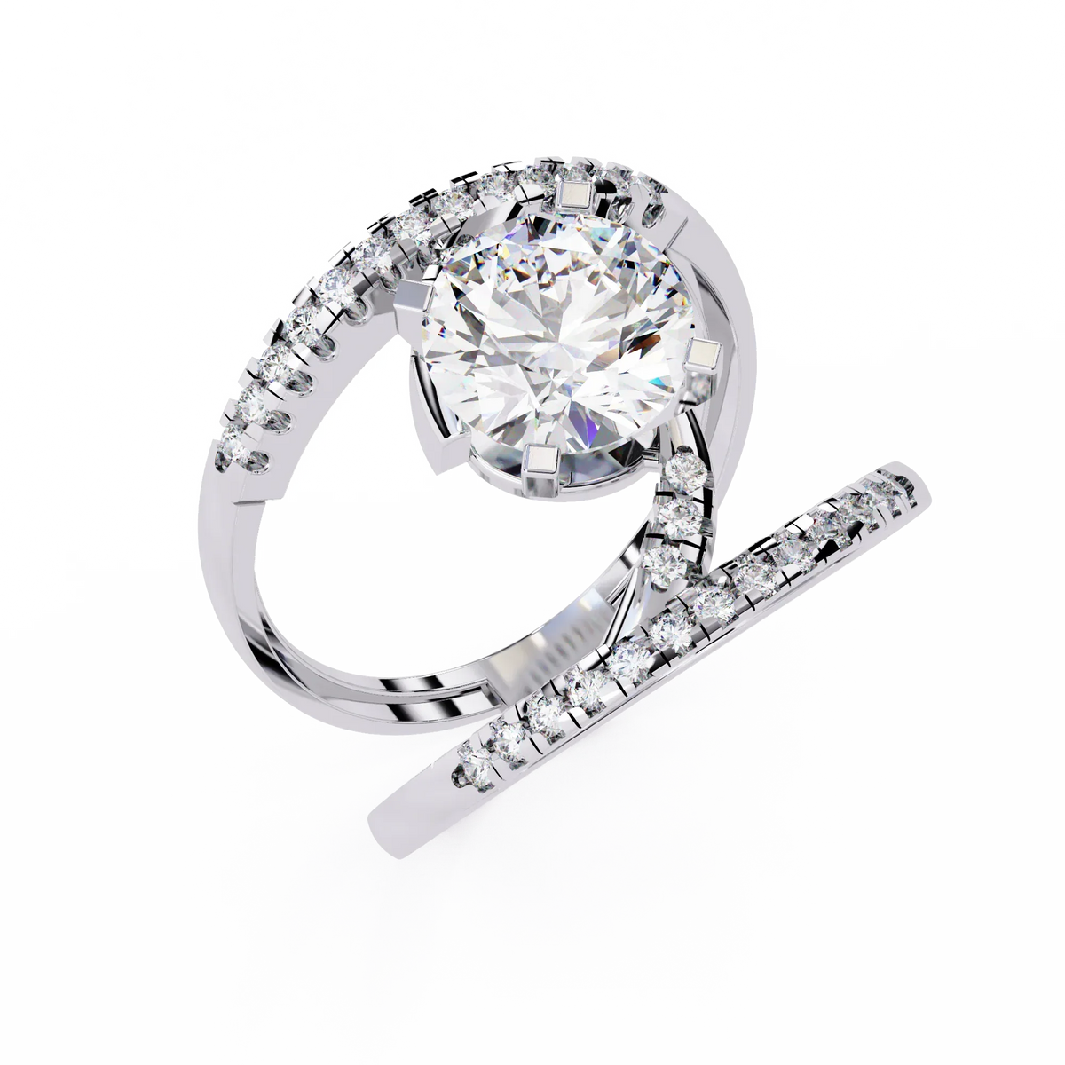 Spiral Embrace Lab Grown Diamond Ring - Ophiratbf